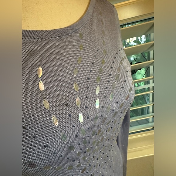 august silk sequin embellished purple cardigan medium - Picture 2 of 11